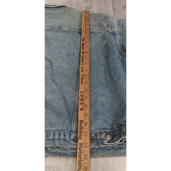 Vintage Calvin Klein Silver Snap Buttons Distressed Denim Jean Jacket Mens Sz L - Picture 11 of 12